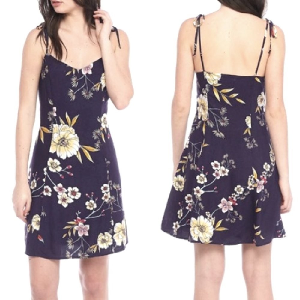 NWOT Wonderly Floral Pattern Blue Crush Slip Dress